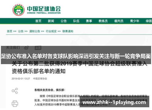 足协公布准入名单对各支球队影响深远引发关注与新一轮竞争局面 足协公布准入名单对各支球队影响深远引发关注与新一轮竞争局面
