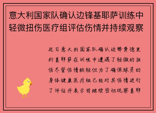 意大利国家队确认边锋基耶萨训练中轻微扭伤医疗组评估伤情并持续观察